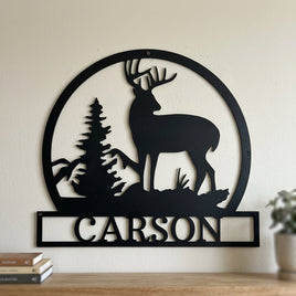 Custom Metal Wall Art - Personalized Deer Sign