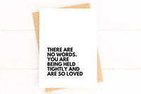 There Are No Words Card for Loss Bereavement Card Sympathy Card