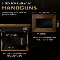 Wall Mounted Pistol Display Case - Handcrafted Gun Cabinet with Magnetic Lock for Secure Storage - Quick Access Gun Display Case with Mount & Customizable Foam Inserts - Made in USA