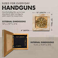 Wild Flower Hidden Gun Storage Wall Decor - Handcrafted Gun Concealment Furniture - Quick Access Handgun Safe with Magnetic Lock - Secure Hidden Wall Safe - USA Made (White)