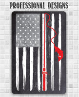 Distressed Flag Fishing - Metal Sign