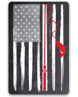 Distressed Flag Fishing - Metal Sign