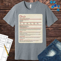 D&D Dad Shirt With Stat Block