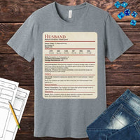 D&D Husband Stat Block T-Shirt