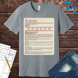 D&D Husband Stat Block T-Shirt