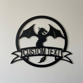 Custom Metal Wall Art - Personalized Dragon Name Sign