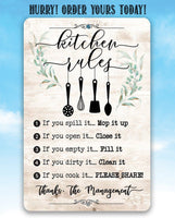 Kitchen Rules - Metal Sign