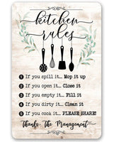 Kitchen Rules - Metal Sign