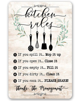 Kitchen Rules - Metal Sign