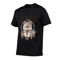 Vintage Western Dreamcatcher Wolf Graphic Design Wolf Women  Slim-fit Cut T-Shirt
