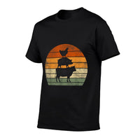 Farm Animals Gifts Women Men Cow Pig Chicken Print Graphic  Oversized Silhouette T-Shirt