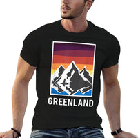Greenland Grnland Grnland Fans Geschenk Unisex-Adults Black Modern Collarless Crew Neck  Breathable T-Shirt