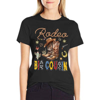 Rodeo Big Cousin Western Cowboy Birthday Matching Family  Oversized Silhouette T-Shirt