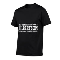 Gilbertson Surname Funny Team Family Last Name Gilbertson  Rolled Sleeves T-Shirt
