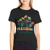 Groovy Wildflower Preschool Directors  Rolled Sleeves T-Shirt