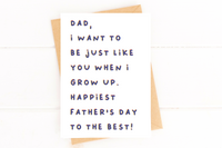 Be Just Like You Cute Father's Day Card From Son