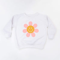 Pink Petals w/ Smile Center - Full Size Design on Front - Child Sweater
