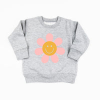 Pink Petals w/ Smile Center - Full Size Design on Front - Child Sweater