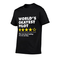 Worlds Okayest Pilot Funny Review Four Star Rating Airplane  Soft T-Shirt