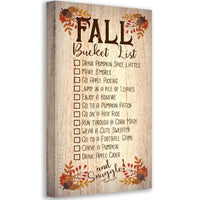 Fall Bucket List - Canvas