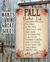 Fall Bucket List - Metal Sign