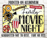 Family Movie Night - Metal Sign