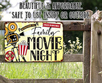 Family Movie Night - Metal Sign