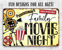 Family Movie Night - Metal Sign