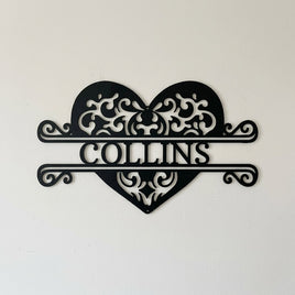 Custom Metal Wall Art - Personalized Heart Sign
