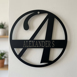 Custom Metal Wall Art - Personalized Split Letter Monogram Sign