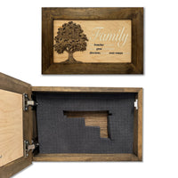 Family Tree Hidden Gun Safe - Handcrafted Gun Concealment Decor - Hidden Gun Shelf for Quick Access