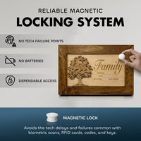 Family Tree Hidden Gun Safe - Handcrafted Gun Concealment Decor - Hidden Gun Shelf for Quick Access