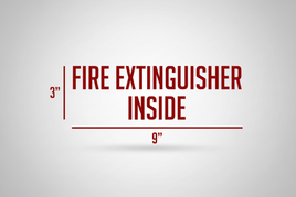 3" x 9" Fire Extinguisher Inside Decal