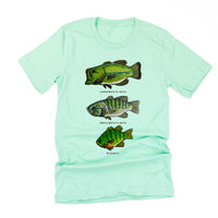 Bass And Bluegill Chart (Hand Drawn) - Unisex Tee