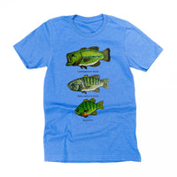 Bass And Bluegill Chart (Hand Drawn) - Unisex Tee