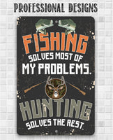 Fishing and Hunting - Metal Sign