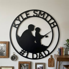 Custom Metal Wall Art - Personalized Dad Fishing Sign
