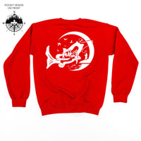 Fishing Compass - Fishing Scene (pf&b) - BASIC Fleece
