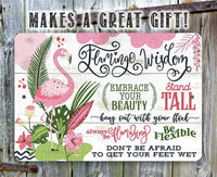 Flamingo Wisdom - Metal Sign