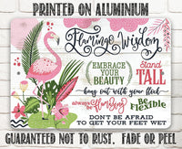 Flamingo Wisdom - Metal Sign