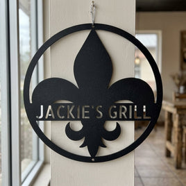 Custom Metal Wall Art - Personalized Fleur De Lis Sign