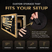 Dont Tread on Me Concealment Shelf - Quick Access Patriotic Hidden Gun Storage with Magnetic Lock - Safe & Secure Gun Concealment Furniture (Union)
