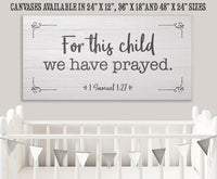 For This Child We Have Prayed 2 - Canvas