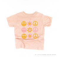 3x3 - Retro Happy Flowers - Child Tee