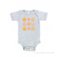 3x3 - Retro Happy Flowers - Child Tee