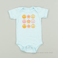 3x3 - Retro Happy Flowers - Child Tee
