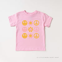 3x3 - Retro Happy Flowers - Child Tee