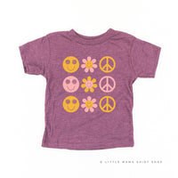 3x3 - Retro Happy Flowers - Child Tee