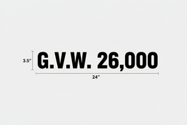 G.V.W. 26,000 Decal – Choose Your Size