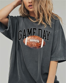 Watercolor Football - Game Day - Comfort Colors Tee